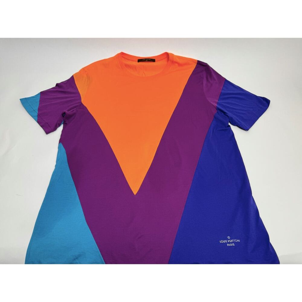 Men's Louis Vuitton LV 2013 Multicolor Colorblock Pattern T-Shirt Size XL - Picture 13 of 17